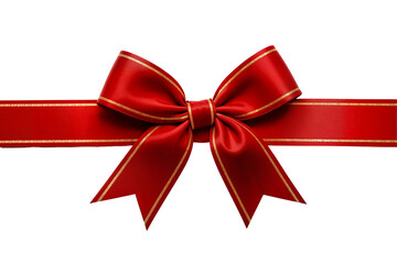 red ribbon and bow with gold isolated against transparent background kırmızı kurdela kurdale kurdele