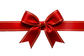 red ribbon and bow with gold isolated against transparent background kırmızı kurdela kurdale kurdele