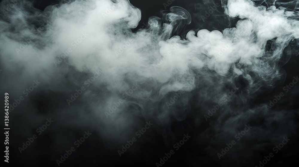 Aufkleber Elegant Smoke Swirls in a Dark Background Creating a Mystical Atmosphere for Artistic Projects : Generative AI