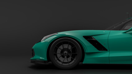Fototapeta na wymiar sports car on black background