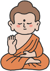 귀여운 부처님 일러스트