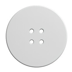 Fototapeta premium A large, round, gray button with four holes.