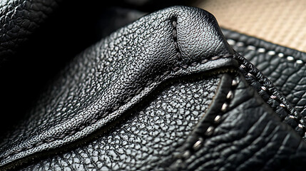 A close up of a black leather shoe. Generated using AI.