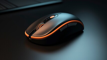 A photo of a close-up of a computer mouse.