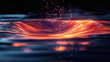 Red and Orange Dynamic Fluid Waves Highlighting Unique Patterns