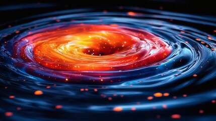 Blue and Pink Bold Fluid Highlights in Abstract Composition