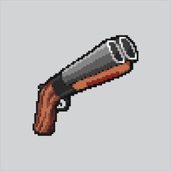 Pixel art illustration Shotgun Rifle. Pixelated Shotgun Weapon. Shotgun Rifle armed Weapon Gun Icon pixelated for the pixel art game and icon for website and video game. old school retro.