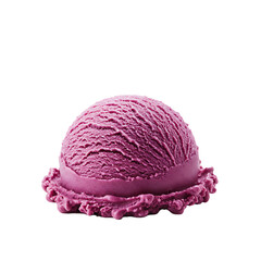 blackcurrant ice cream isolated on white background 
