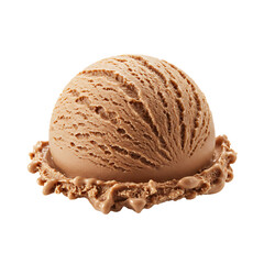 hazelnut ice cream isolated on white background 