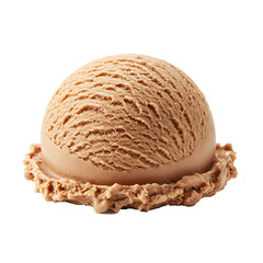 hazelnut ice cream isolated on white background 