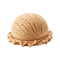 hazelnut ice cream isolated on white background 