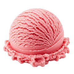 strawberry ice cream isolated on white background 