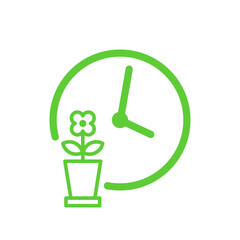 Time for Gardening icon. Isolated on white