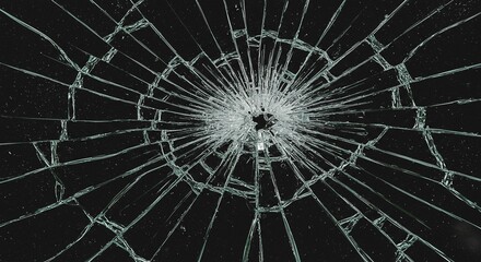 Obraz premium Shattered Glass Texture Close Up of Cracked and Broken Window Pane