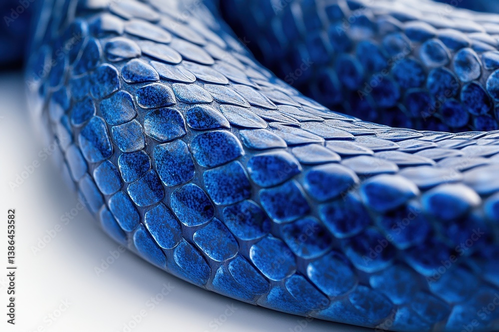 Aufkleber Unique close-up of textured blue and gray scales on a snake showcasing intricate patterns and colors under balanced lighting