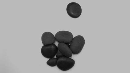 Redonded river stones color gray