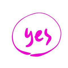 vector illustration basic word in pink fuschia