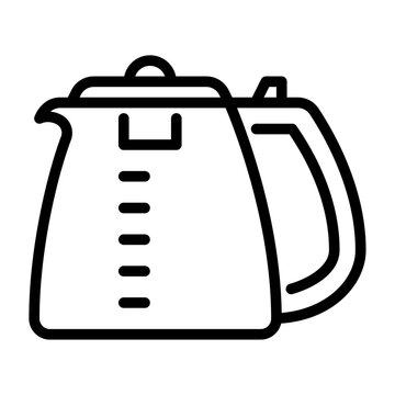 recommend clip art: coffee pot outline icon. coffee pot black line illustration.