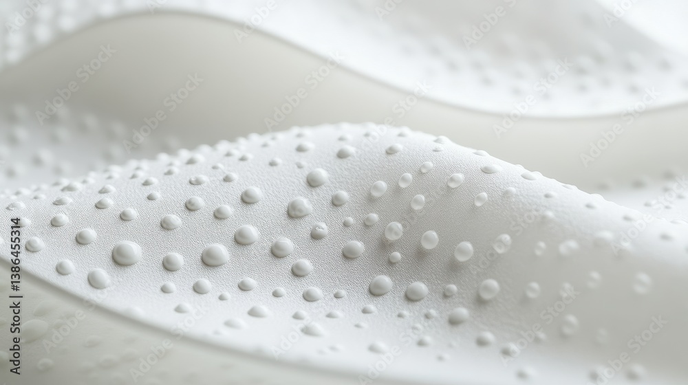 Poster Water droplet resting on textured surface showcasing unique patterns in soft light during a minimalistic setup