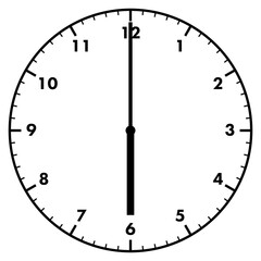 シンプルな時計のイラスト_6時