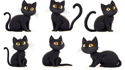 Fototapeta premium collection of block cat more compose ,isolated on white background,clip art,hd,4k 