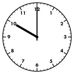 シンプルな時計のイラスト_10時