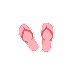 pink flip flops isolated
