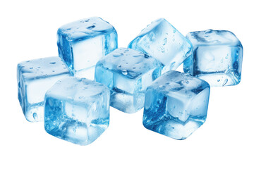 Obraz premium Water Droplet Ice Cubes on transparent background