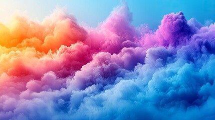 Fototapeta premium Celestial Canvas: A Symphony of Colors in the Sky. Dreamlike cloudscape, vibrant hues, ethereal textures. Abstract nature art.