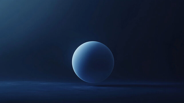 Single blue orb floating in the center of a deep nav