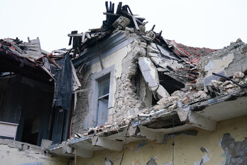 Damaged building in Antakya, Hatay after 6 February 2023 Earthquakes