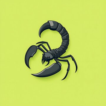 black scorpion on green background clip art preview