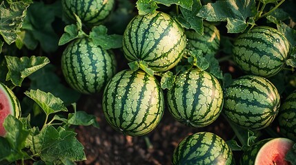 Watermelon Field, Lush Green Leaves