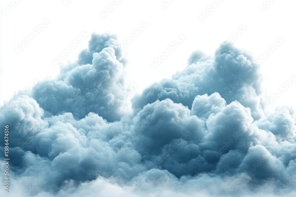 Poster soft, fluffy clouds floating in a bright sky during a serene afternoon give a calming atmosphere to 