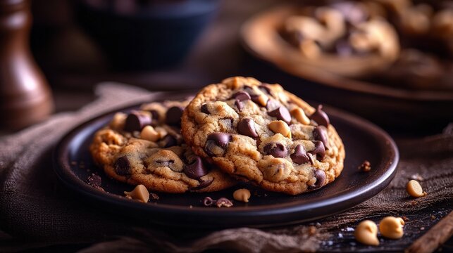 A delicious chocolate chip cookie with a chewy center and crisp edges. Featuring sweetness and indulgence