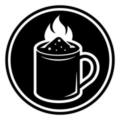 mug of rich frothy hot chocolate logo