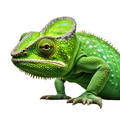 Obraz premium Green Chameleon PNG on transparent background