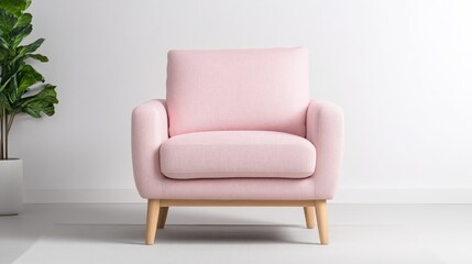 Pink accent chair, simple design