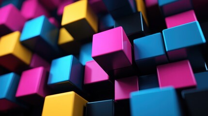Abstract colorful cubes