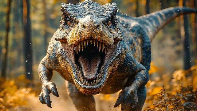 Tyrannosaurus Rex in a Forest - Prehistoric Scene - Powerful Predator