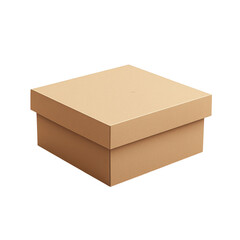 Square Cardboard Box Packaging Design Template, isolated on transparent background