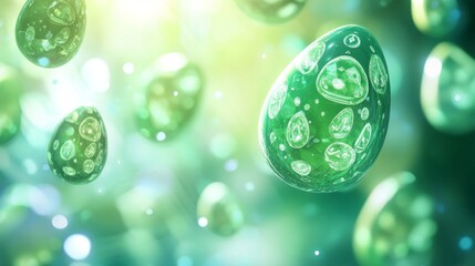 Emerald Eggs: A Stunning Abstract Visual Display of Organic Shapes