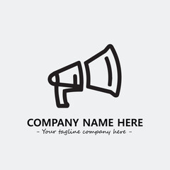 Megaphone illustration black and white for logo company vector image
