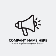 Megaphone illustration black and white for logo company vector image
