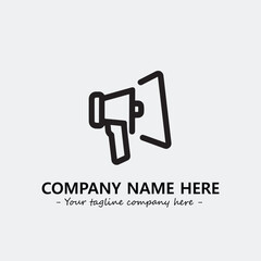 Megaphone illustration black and white for logo company vector image
