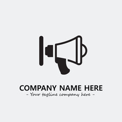 Megaphone illustration black and white for logo company vector image
