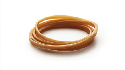 Fototapeta premium Single rubber band in a loose oval shape on white ba