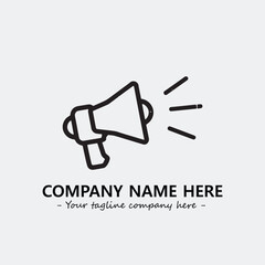 Megaphone illustration black and white for logo company vector image
