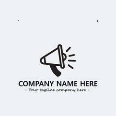 Megaphone illustration black and white for logo company vector image
