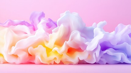 Abstract vibrant fluid colors on a pastel background